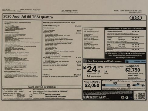 Used 2020 Audi A6 3.0T Prestige w/ Prestige Package image 29