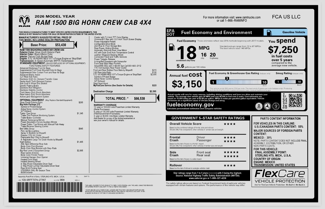 Used 2026 RAM 1500 Big Horn AWD/4WD image 14