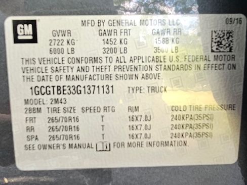 Used 2016 Chevrolet Colorado W/T w/ WT Convenience Package AWD/4WD image 8