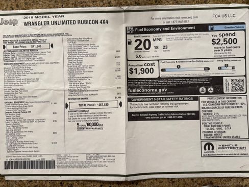 Used 2019 Jeep Wrangler Unlimited Rubicon image 13