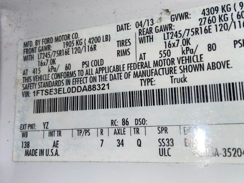 Used 2013 Ford E-350 and Econoline 350 Super Duty w/ Commercial Cargo Van Pkg image 15