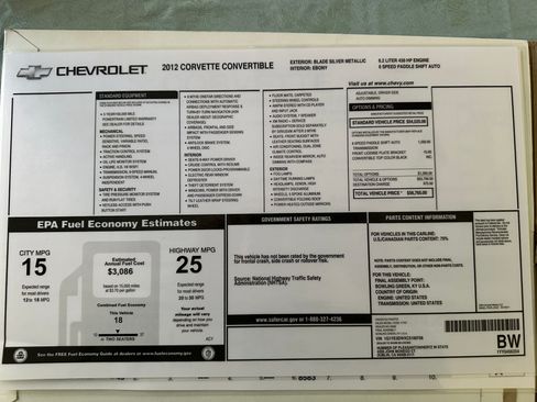 Used 2012 Chevrolet Corvette Convertible RWD image 19