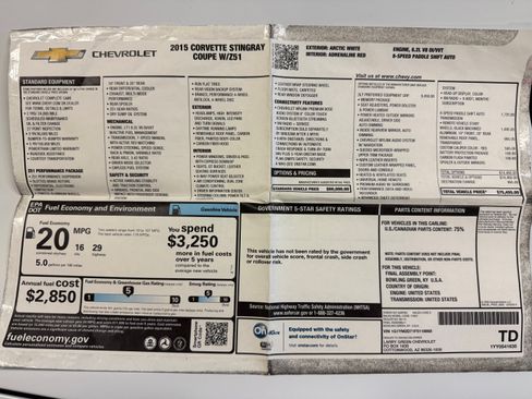 Used 2015 Chevrolet Corvette Stingray Coupe w/ 3LT Preferred Equipment Group image 19