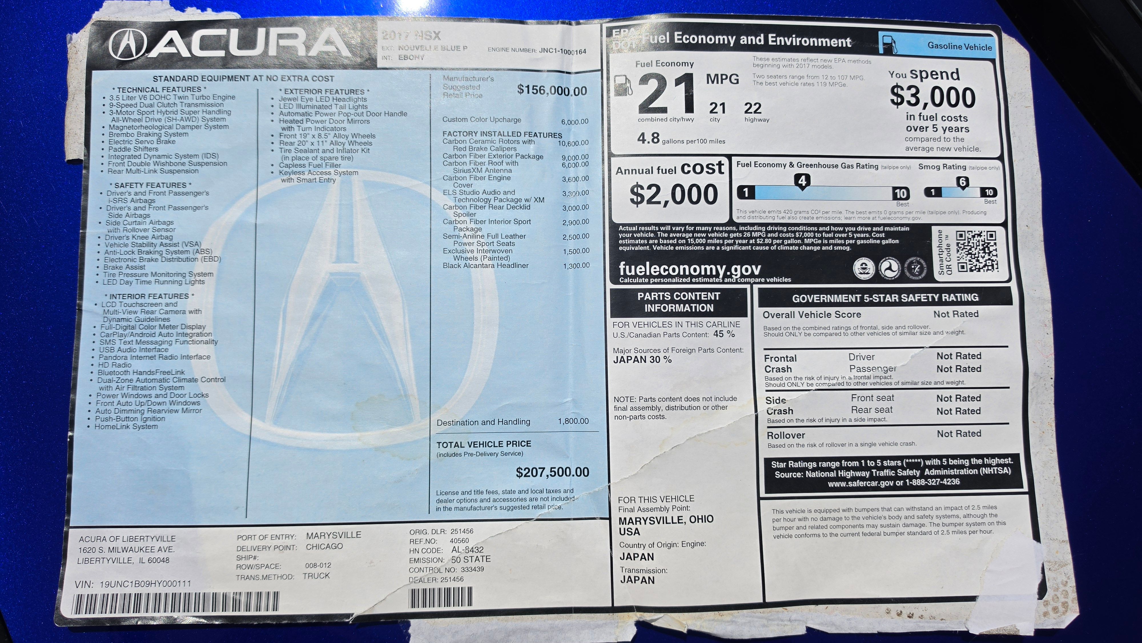 Used 2017 Acura NSX AWD/4WD image 22