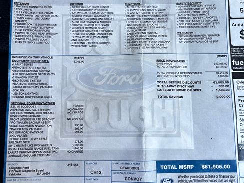 Used 2020 Ford F150 Lariat w/ Equipment Group 502A Luxury AWD/4WD image 9