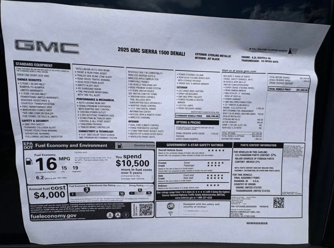 Used 2025 GMC Sierra 1500 Denali AWD/4WD image 22