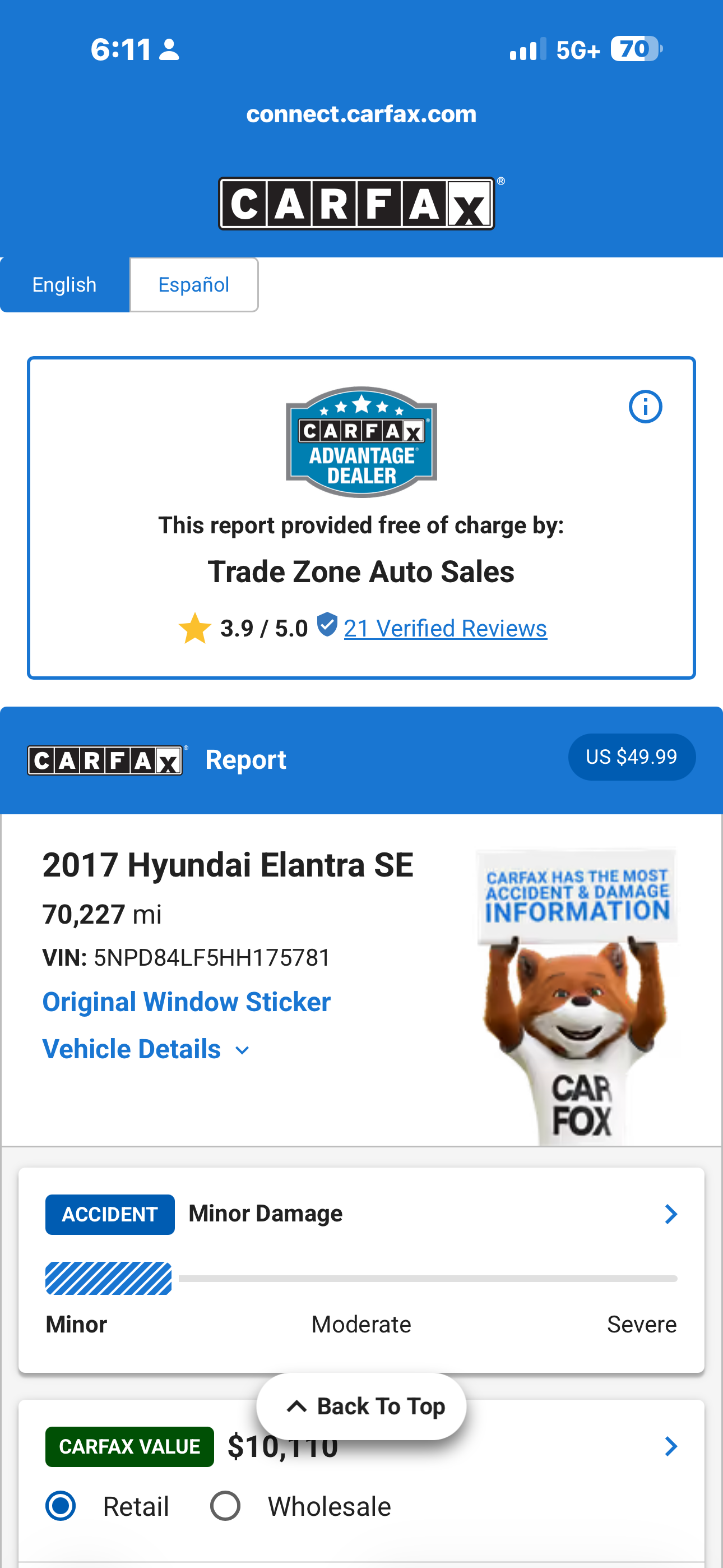 Used 2017 Hyundai Elantra SE FWD image 11