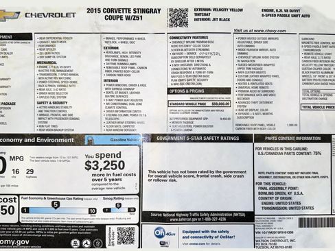 Used 2015 Chevrolet Corvette Stingray Coupe w/ 3LT Preferred Equipment Group image 2