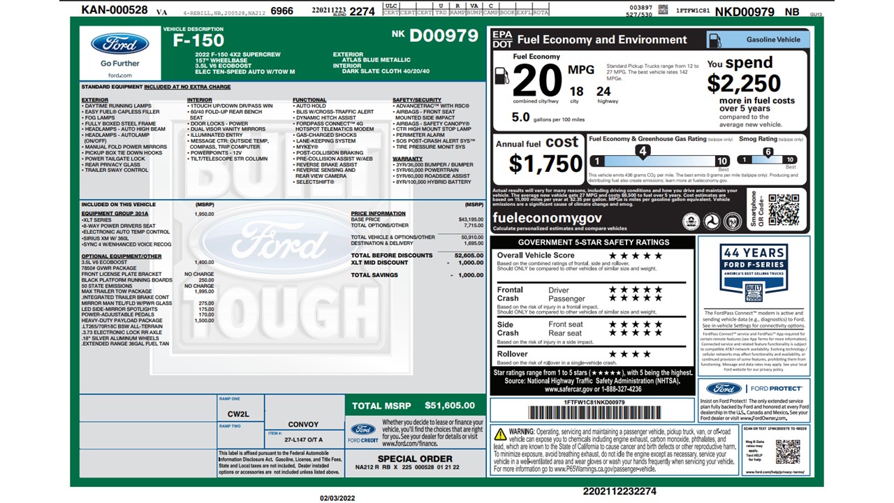 Used 2022 Ford F150 XLT w/ Equipment Group 301A Mid RWD image 28