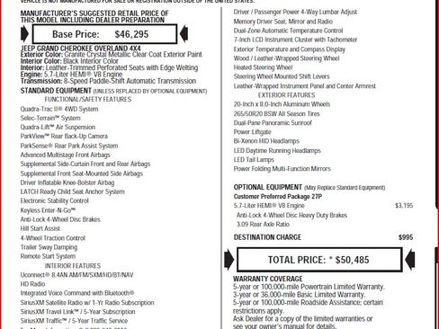 Used 2015 Jeep Grand Cherokee Overland image 12