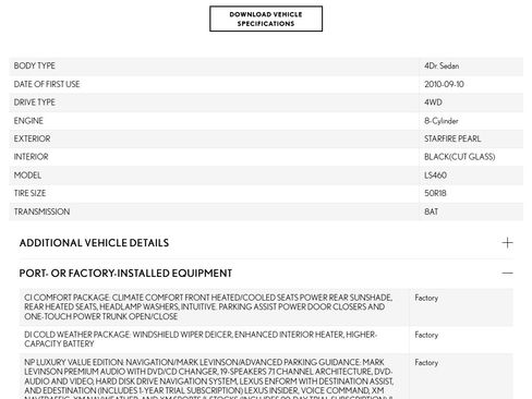 Used 2010 Lexus LS 460 AWD image 32
