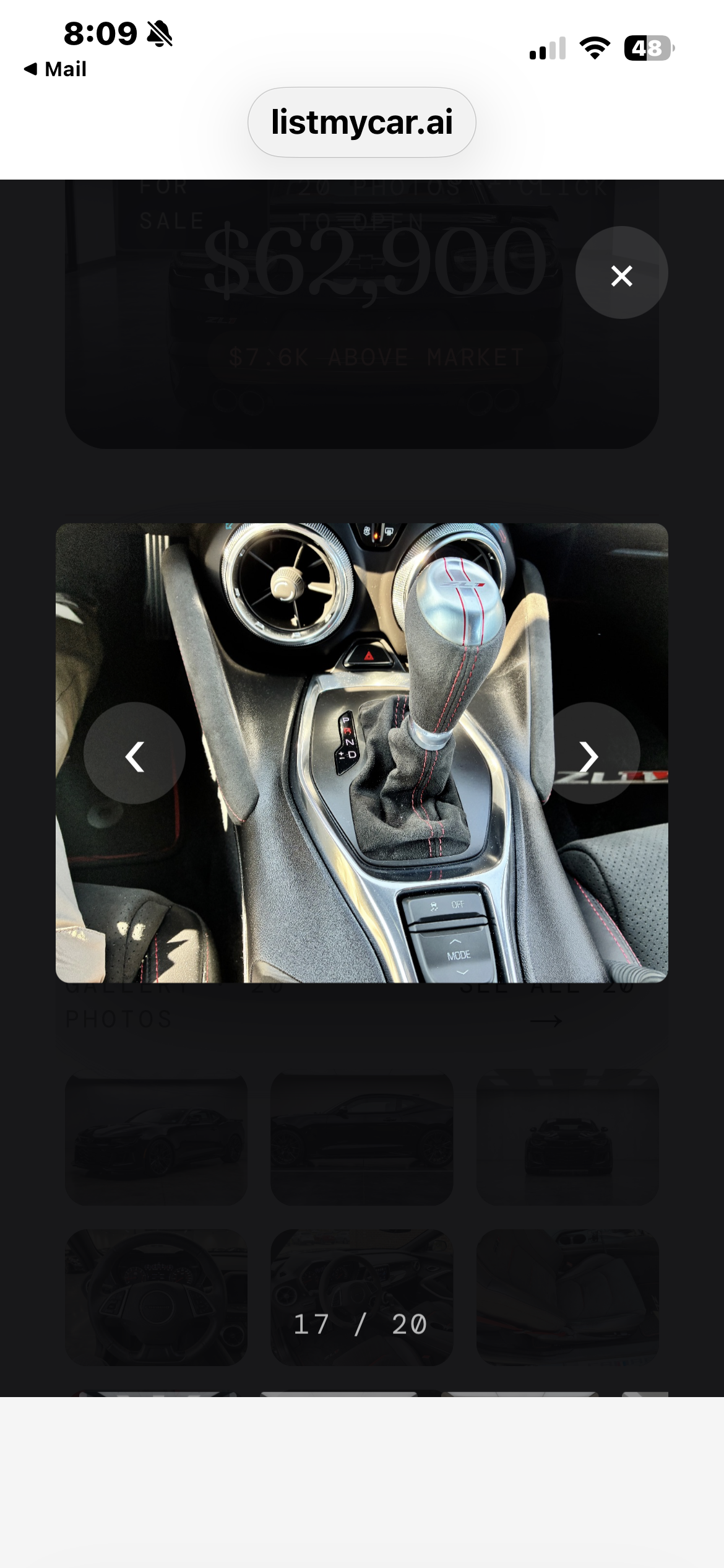Used 2019 Chevrolet Camaro ZL1 w/ LPO, ZL1 Protection Package RWD image 4