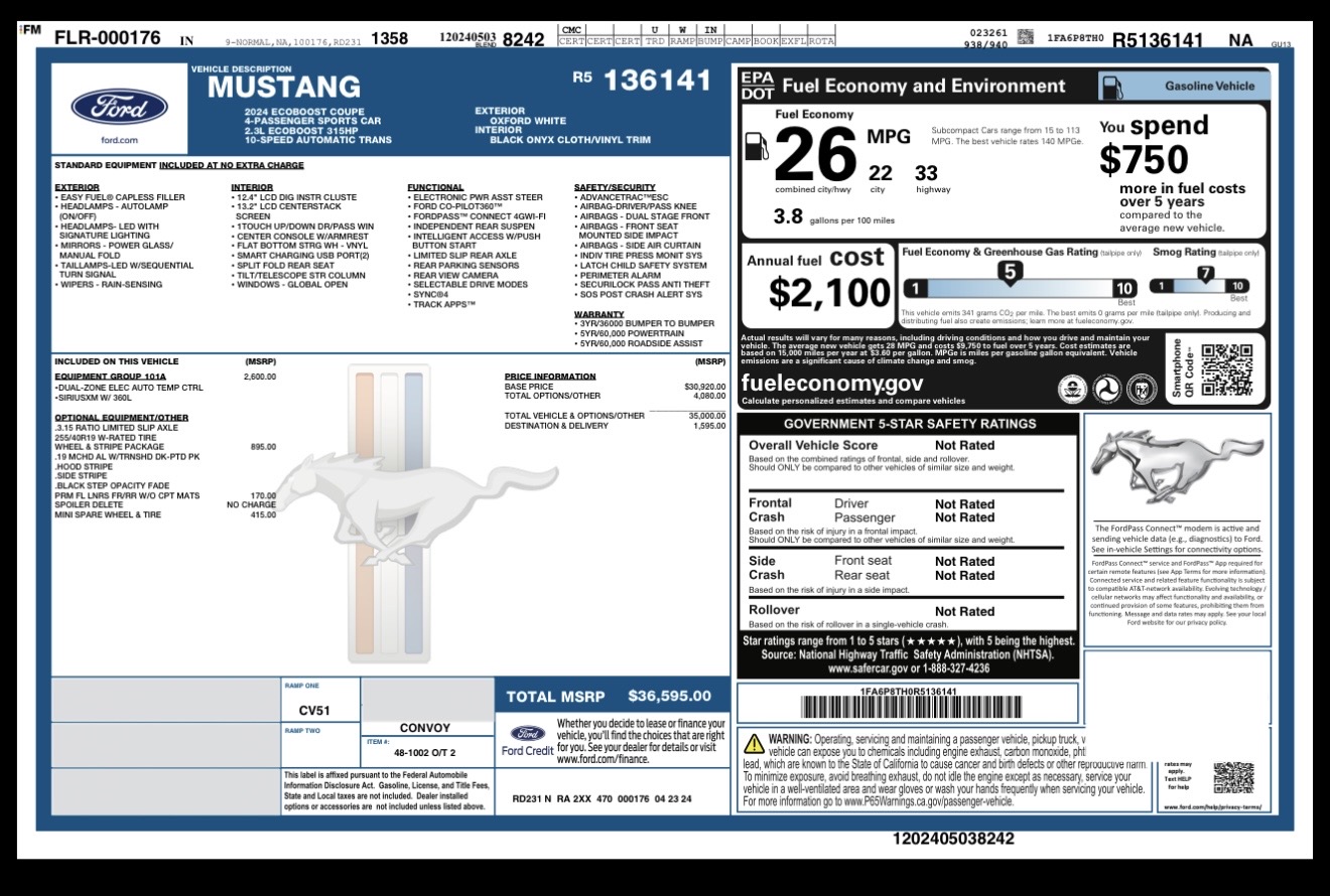 Used 2024 Ford Mustang Coupe RWD image 11
