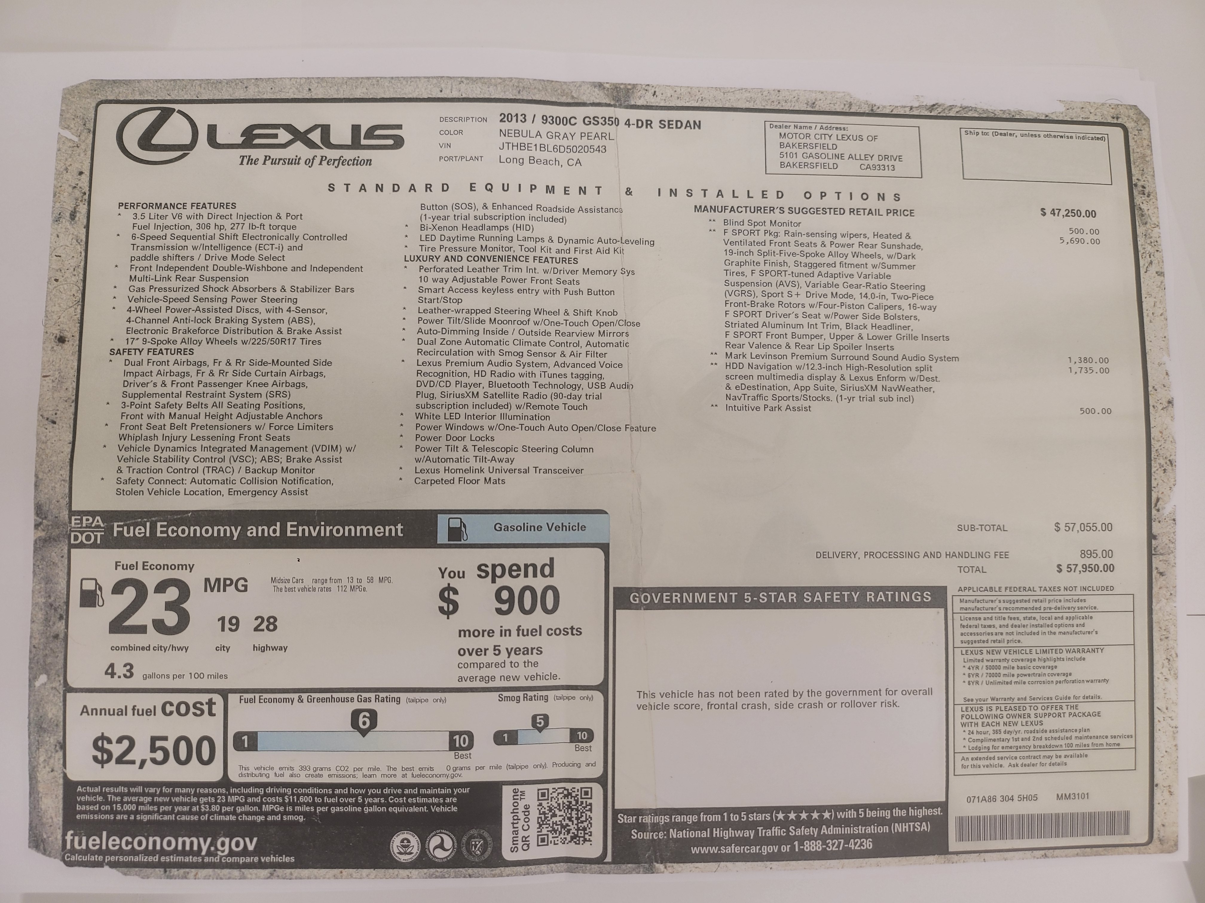 Used 2013 Lexus GS 350 w/ F Sport Pkg RWD image 17