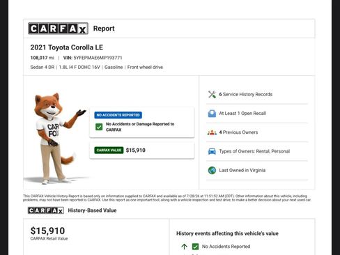 Used 2021 Toyota Corolla LE FWD image 13