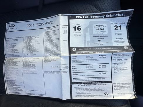 Used 2011 INFINITI FX35 35 Sport Utility 4D w/ Premium Pkg image 6