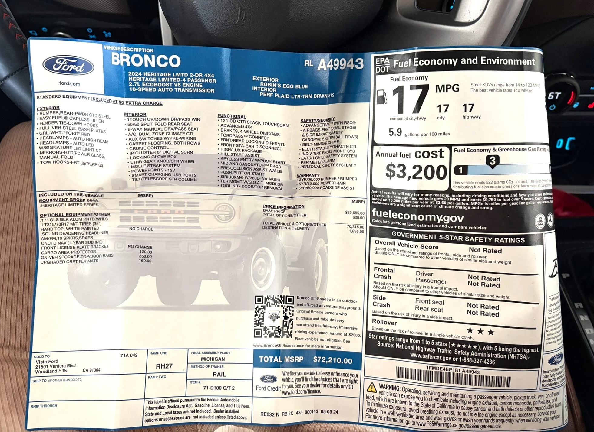 Used 2024 Ford Bronco Heritage Edition AWD/4WD image 30