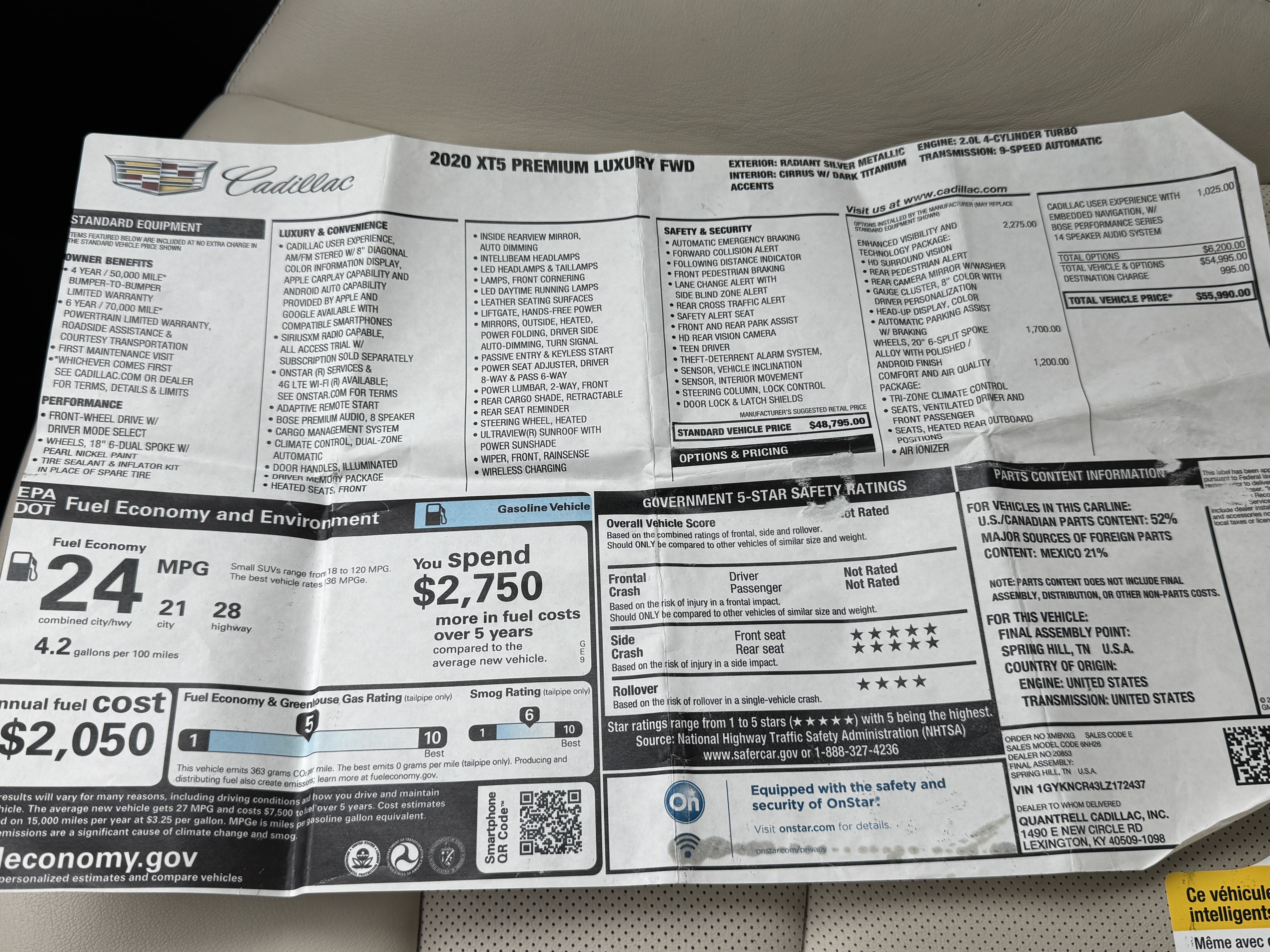 Used 2020 Cadillac XT5 Premium Luxury FWD image 15