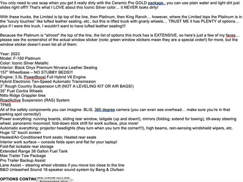 Used 2023 Ford F150 Platinum w/ Equipment Group 701A High image 5