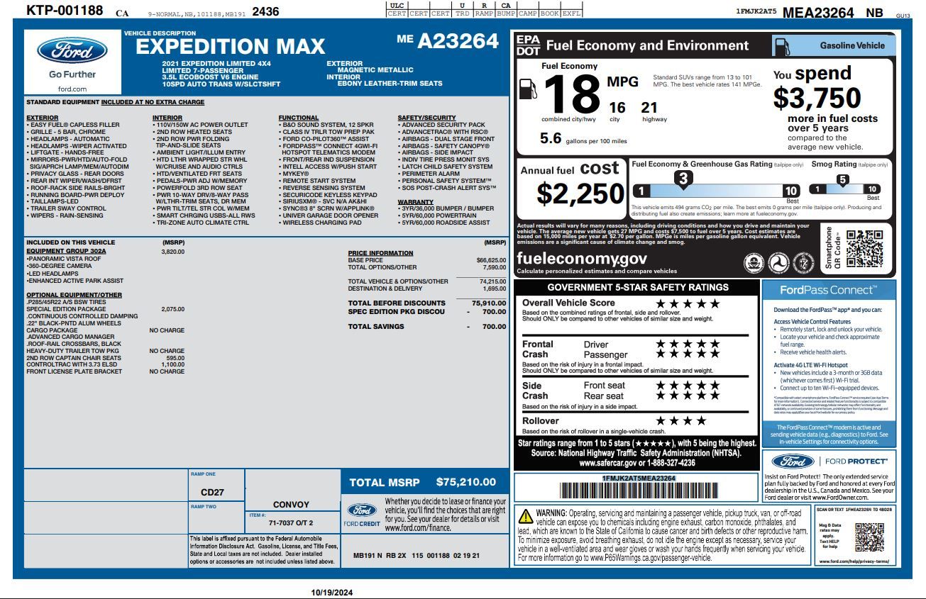 Used 2021 Ford Expedition Max Limited AWD/4WD image 21