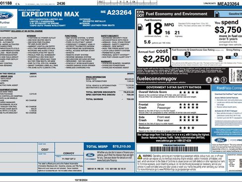 Used 2021 Ford Expedition Max Limited AWD/4WD image 21