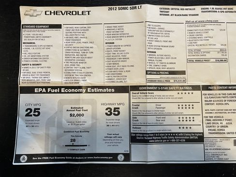 Used 2012 Chevrolet Sonic LT image 9