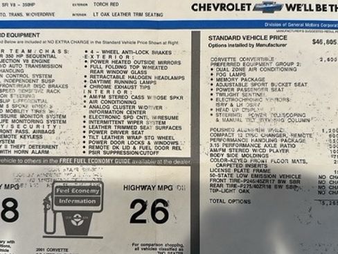 Used 2001 Chevrolet Corvette Convertible w/ Preferred Equipment Group2 image 13