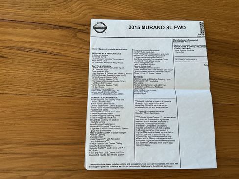 Used 2015 Nissan Murano SL w/ Cargo Package image 20