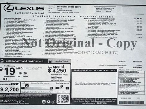 Used 2018 Lexus LC 500 Coupe image 4