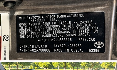 Used 2018 Toyota Camry XLE FWD image 12