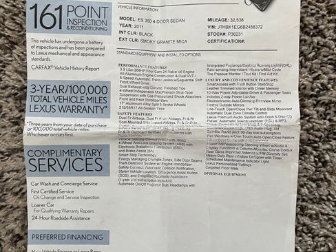 Used 2011 Lexus ES 350 image 14