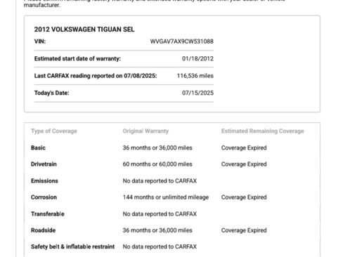 Used 2012 Volkswagen Tiguan SEL image 24