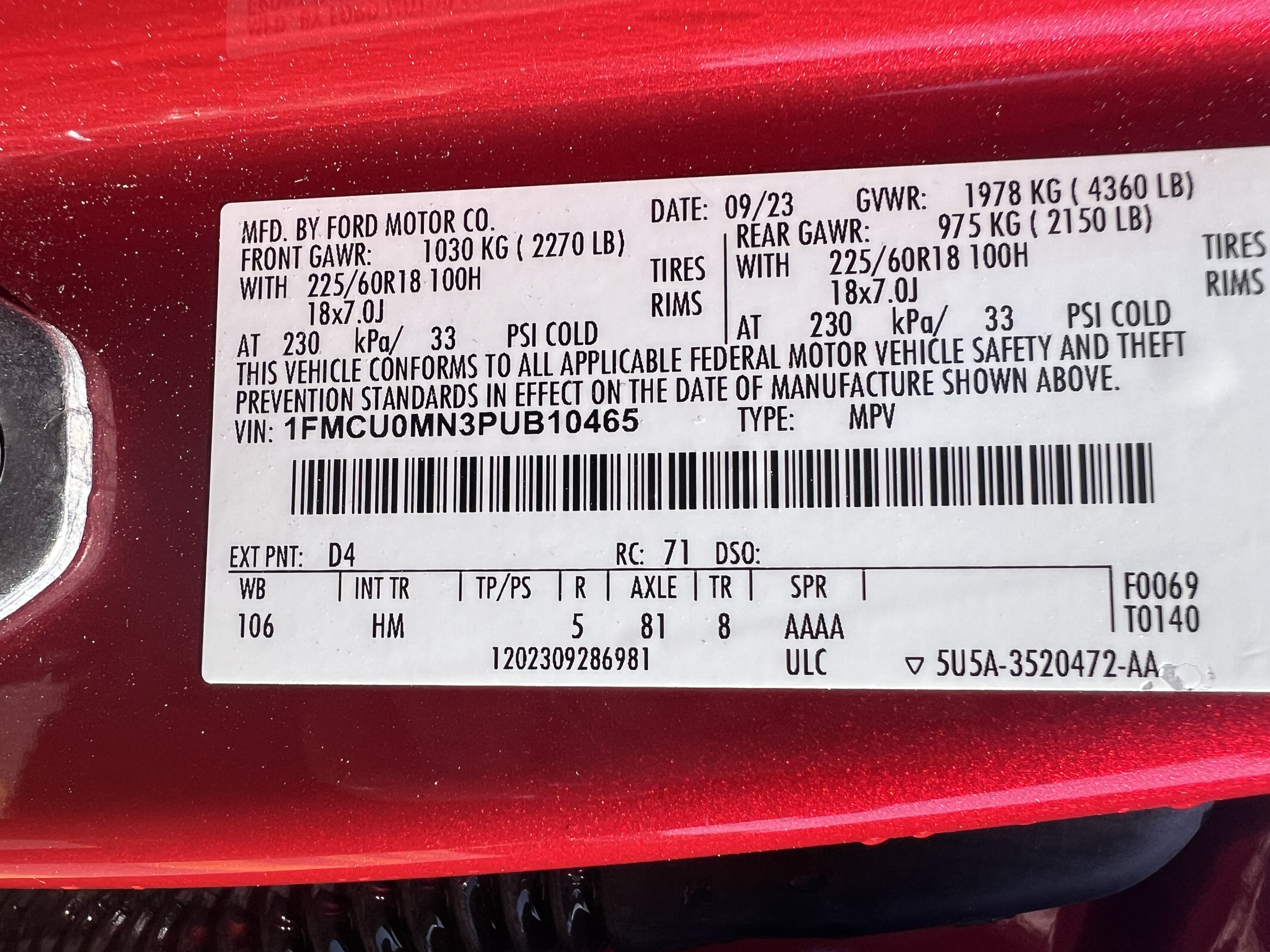 Used 2023 Ford Escape ST-Line w/ Tech Pack #1 FWD image 12