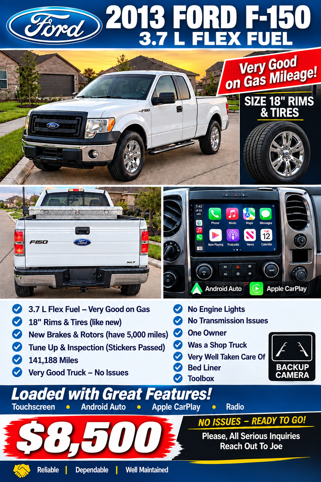 Used 2013 Ford F150 XL w/ PWR Equipment Group RWD image 1