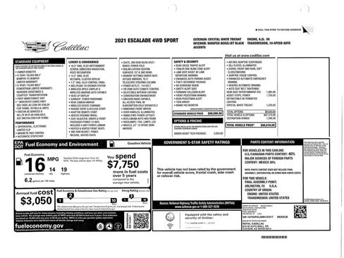 Used 2021 Cadillac Escalade Sport w/ Driver Assist Tech Package image 16