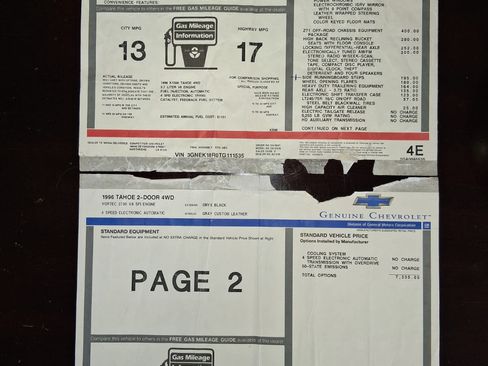 Used 1996 Chevrolet Tahoe 4WD 2-Door image 4