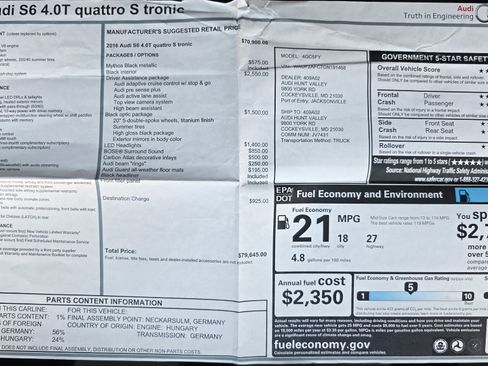 Used 2016 Audi S6 Premium Plus image 14