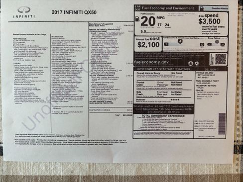 Used 2017 INFINITI QX50 2WD w/ Deluxe Touring Package image 24