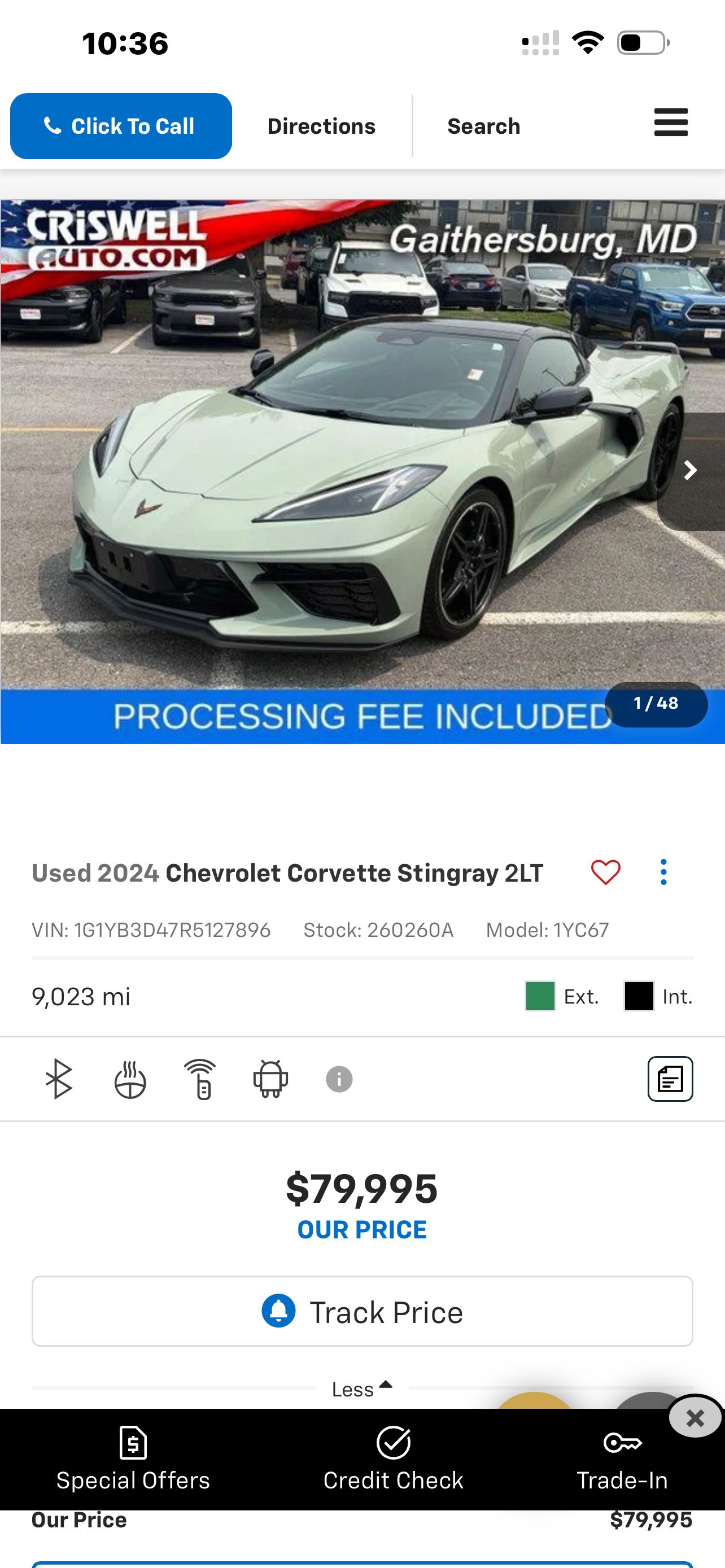 Used 2025 Chevrolet Corvette Stingray Preferred Cpe w/ Z51 Performance Package RWD image 2