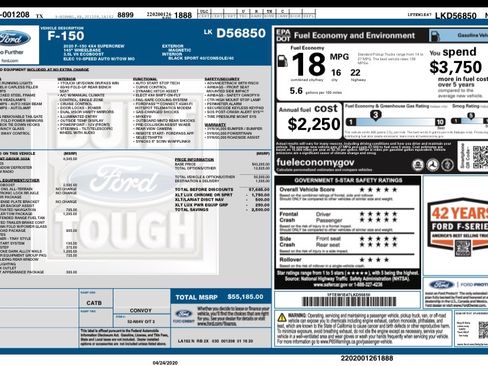 Used 2020 Ford F150 XLT w/ Equipment Group 302A Luxury AWD/4WD image 13