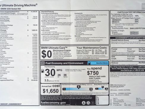 Used 2021 BMW 330i Sedan w/ M Sport Package image 2
