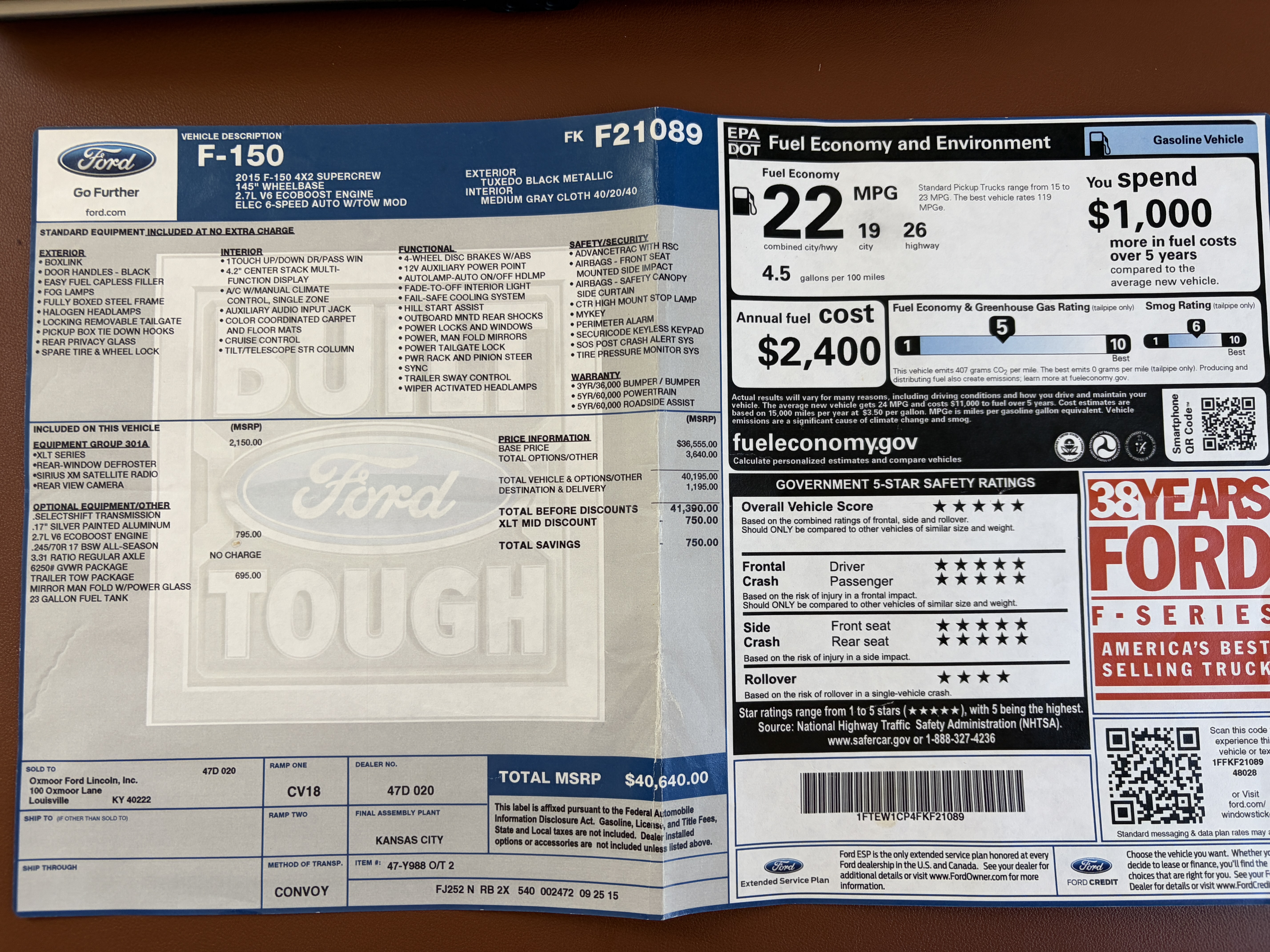 Used 2015 Ford F150 XLT w/ Equipment Group 301A Mid RWD image 22