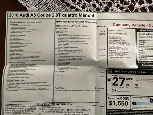 Used 2018 Audi A5 2.0T Premium Plus w/ Premium Plus image 5