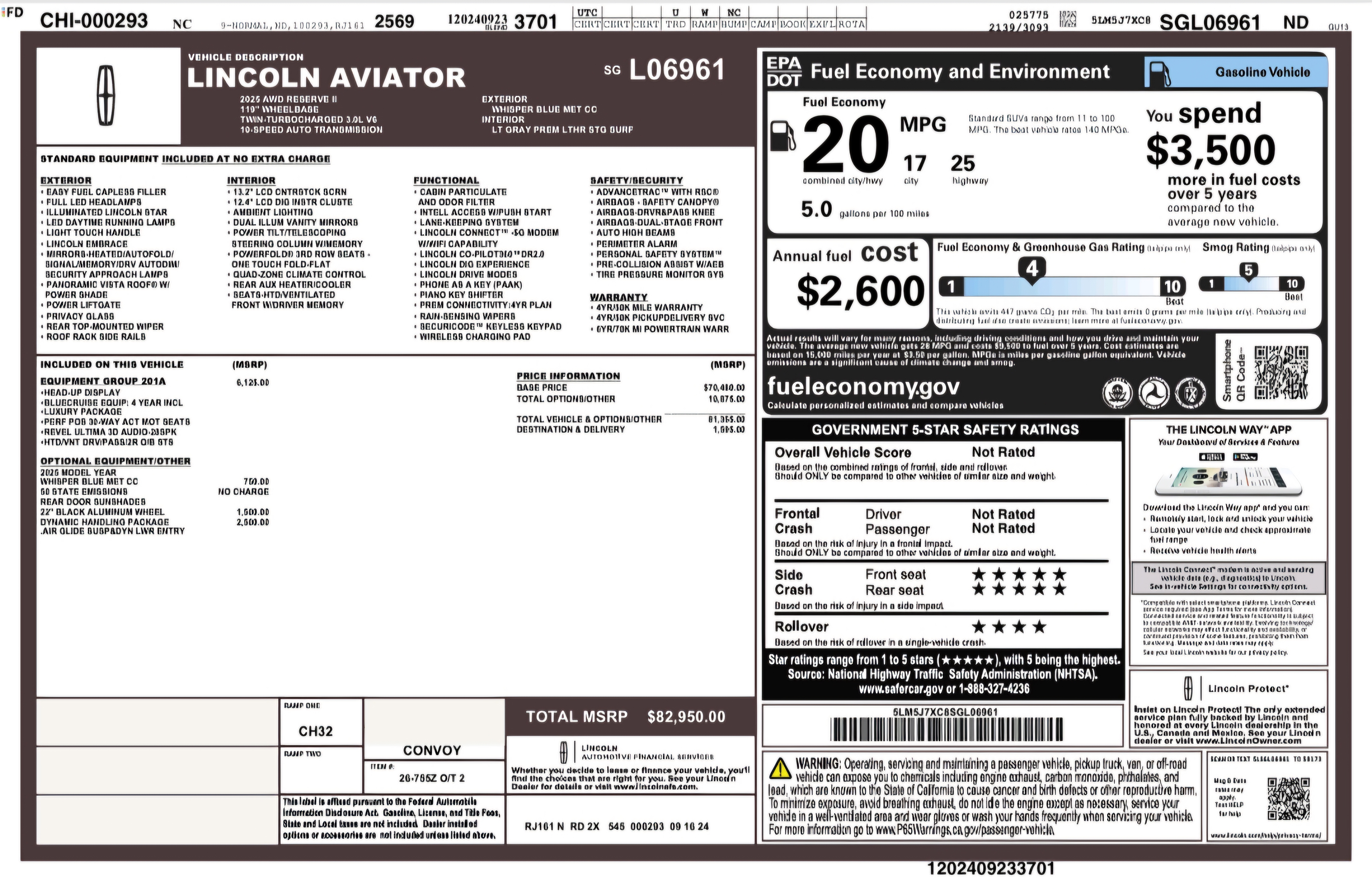 Used 2025 Lincoln Aviator Reserve w/ Equipment Group 201A AWD/4WD image 13