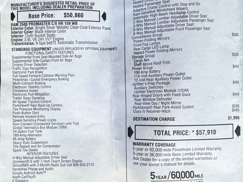 Used 2024 RAM ProMaster 2500 w/ Cold Weather Group image 5