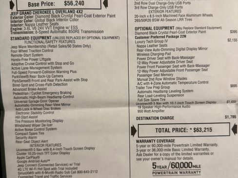 Used 2022 Jeep Grand Cherokee L Overland w/ Luxury Tech Group IV image 21