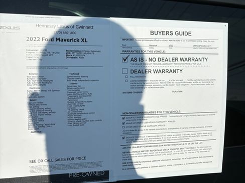 Used 2022 Ford Maverick XL w/ Equipment Group 100A Standard AWD/4WD image 9