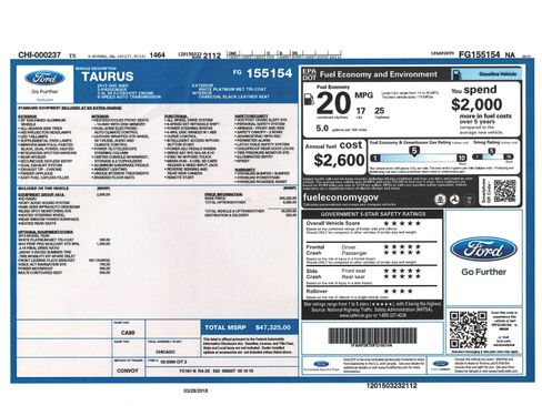 Used 2015 Ford Taurus SHO w/ Equipment Group 401A image 22