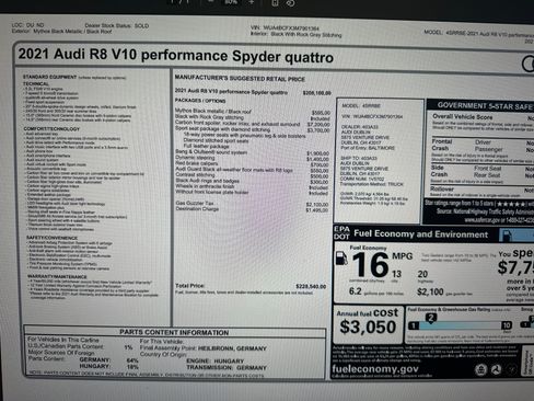 Used 2021 Audi R8 V10 performance image 13