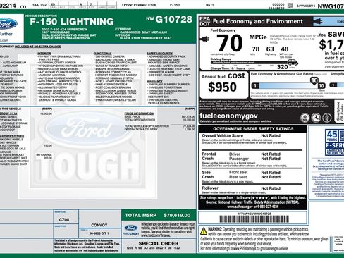 Used 2022 Ford F150 Lightning Lariat w/ Equipment Group 511A High image 12
